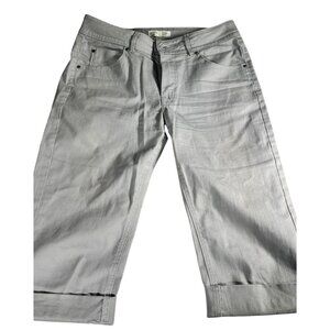 Riders By Lee Gray Womens Capri size 10 No Gap Waist Stretch Denim Casual Pants